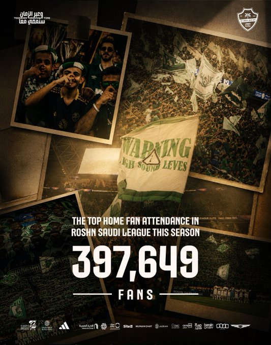The BEST fans ever 💚  We achieved the highest fan home attendance this season in RoshnSaudiLeague 🏟👏
